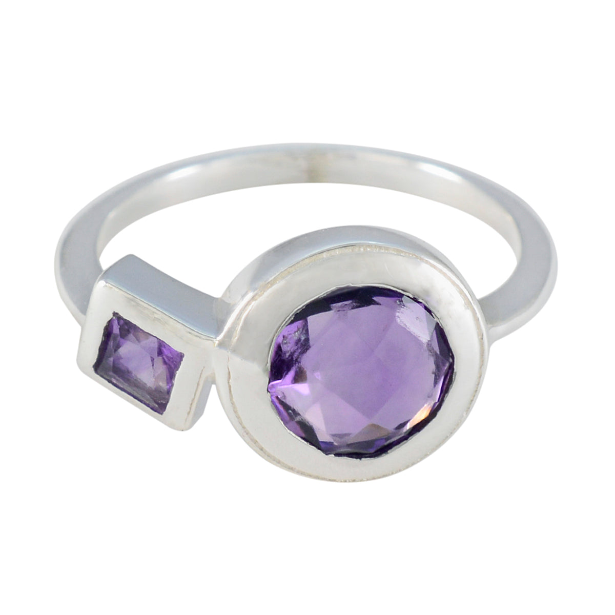 Amethyst Toi et Moi Turkish 92.5 Silver Purple Gemstone Dainty Modern Ring Jewelry Main image
