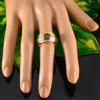 Amethyst Solitaire Russian Sterling Silver Purple Gemstone Classic Modern Ring Jewellery