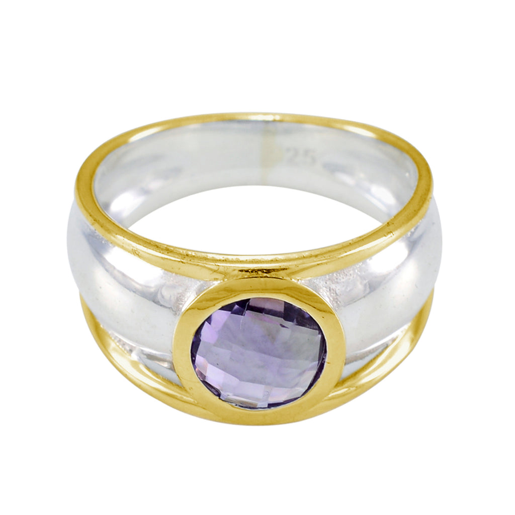 Amethyst Solitaire Russian Sterling Silver Purple Gemstone Classic Modern Ring Jewellery