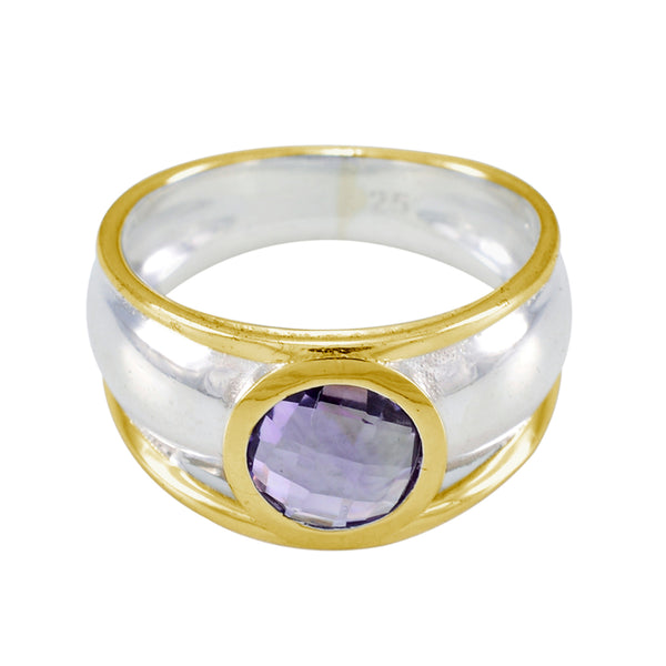 Amethyst Solitaire Russian Sterling Silver Purple Gemstone Classic Modern Ring Jewellery