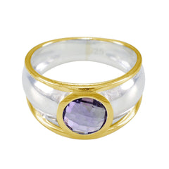 Amethyst Solitaire Russian Sterling Silver Purple Gemstone Classic Modern Ring Jewellery