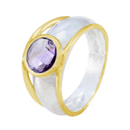 Amethyst Solitaire Russian Sterling Silver Purple Gemstone Classic Modern Ring Jewellery