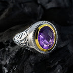Amethyst Solitaire Mexican Sterling Silver Purple Gemstone Eye catching Filigree Ring Jewellery