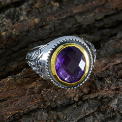 Amethyst Solitaire Mexican Sterling Silver Purple Gemstone Eye catching Filigree Ring Jewellery
