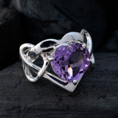 Amethyst Solitaire Moroccan 925 Silver Purple Gemstone Tiny wedding Ring Jewelry