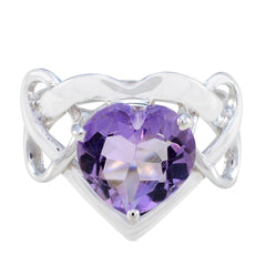 Amethyst Solitaire Moroccan 925 Silver Purple Gemstone Tiny wedding Ring Jewelry