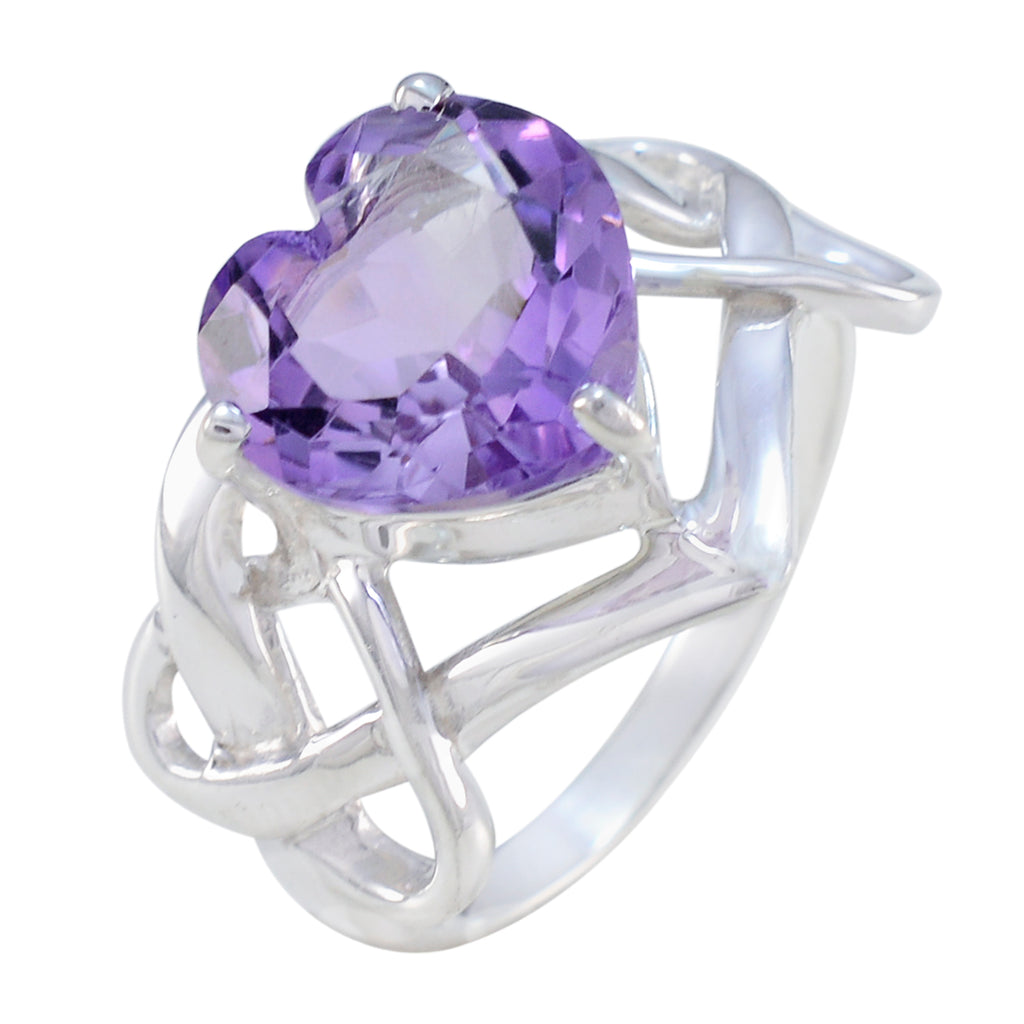 Amethyst Solitaire Moroccan 925 Silver Purple Gemstone Tiny wedding Ring Jewelry