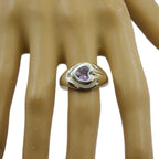 Amethyst Solitaire French 92.5 Silver Purple Gemstone Eye catching Engagement Ring Jewelry