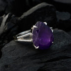 Amethyst Solitaire Moroccan Silver Purple Gemstone Versatile Romantic Ring Jewelry