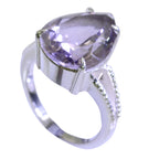 Amethyst Solitaire Moroccan Silver Purple Gemstone Versatile Romantic Ring Jewelry