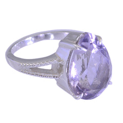 Amethyst Solitaire Moroccan Silver Purple Gemstone Versatile Romantic Ring Jewelry