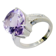 Amethyst Solitaire Moroccan Silver Purple Gemstone Versatile Romantic Ring Jewelry