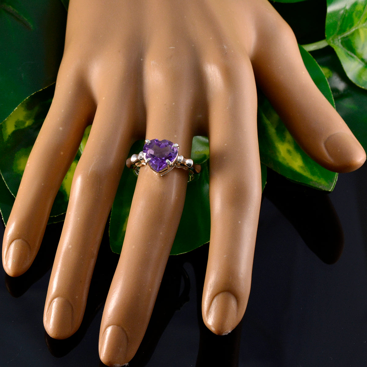 Amethyst Solitaire American 925 Silver Purple Gemstones Whisper thin Promise Ring Jewellery