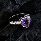 Amethyst Solitaire American 925 Silver Purple Gemstones Whisper thin Promise Ring Jewellery