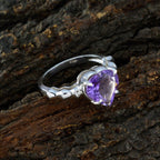 Amethyst Solitaire American 925 Silver Purple Gemstones Whisper thin Promise Ring Jewellery