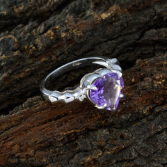 Amethyst Solitaire American 925 Silver Purple Gemstones Whisper thin Promise Ring Jewellery