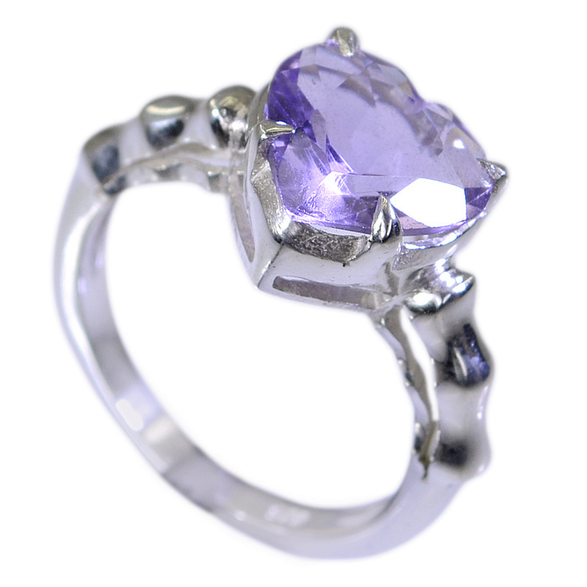 Amethyst Solitär Amerikanischer 925 Silber Lila Edelsteine Flüsterdünner Versprechensring Schmuck Hauptbild