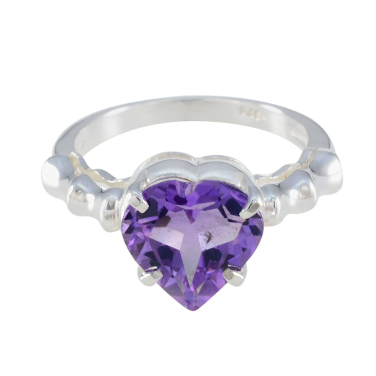 Amethyst Solitaire American 925 Silver Purple Gemstones Whisper thin Promise Ring Jewellery