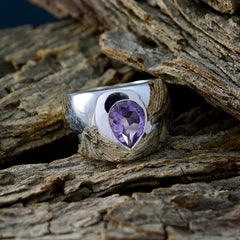 Amethyst Solitaire Russian 92.5 Silver Purple Gems Versatile Romantic Ring Jewelry