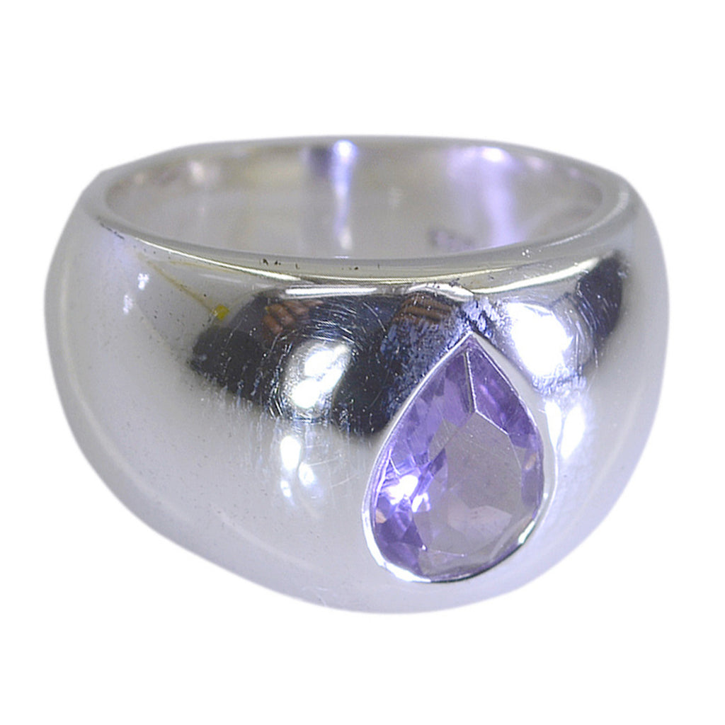 Amethyst Solitaire Russian 92.5 Silver Purple Gems Versatile Romantic Ring Jewelry