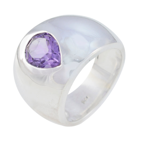 Amethyst Solitaire Russian 92.5 Silver Purple Gems Versatile Romantic Ring Jewelry