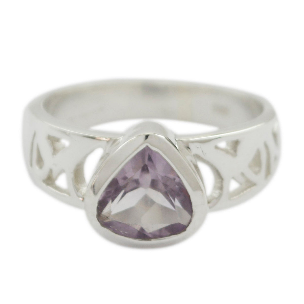 Amethyst Solitaire Egyptian Silver Purple Gemstones Tiny Graceful Ring Jewelry Huvudsaklig produktbild