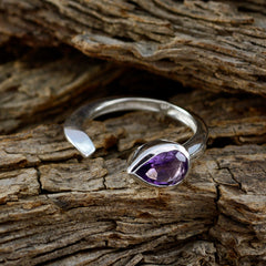 Amethyst Solitaire Egyptian Sterling Silver Purple Gems Featherlight Fairytale Ring Jewelry