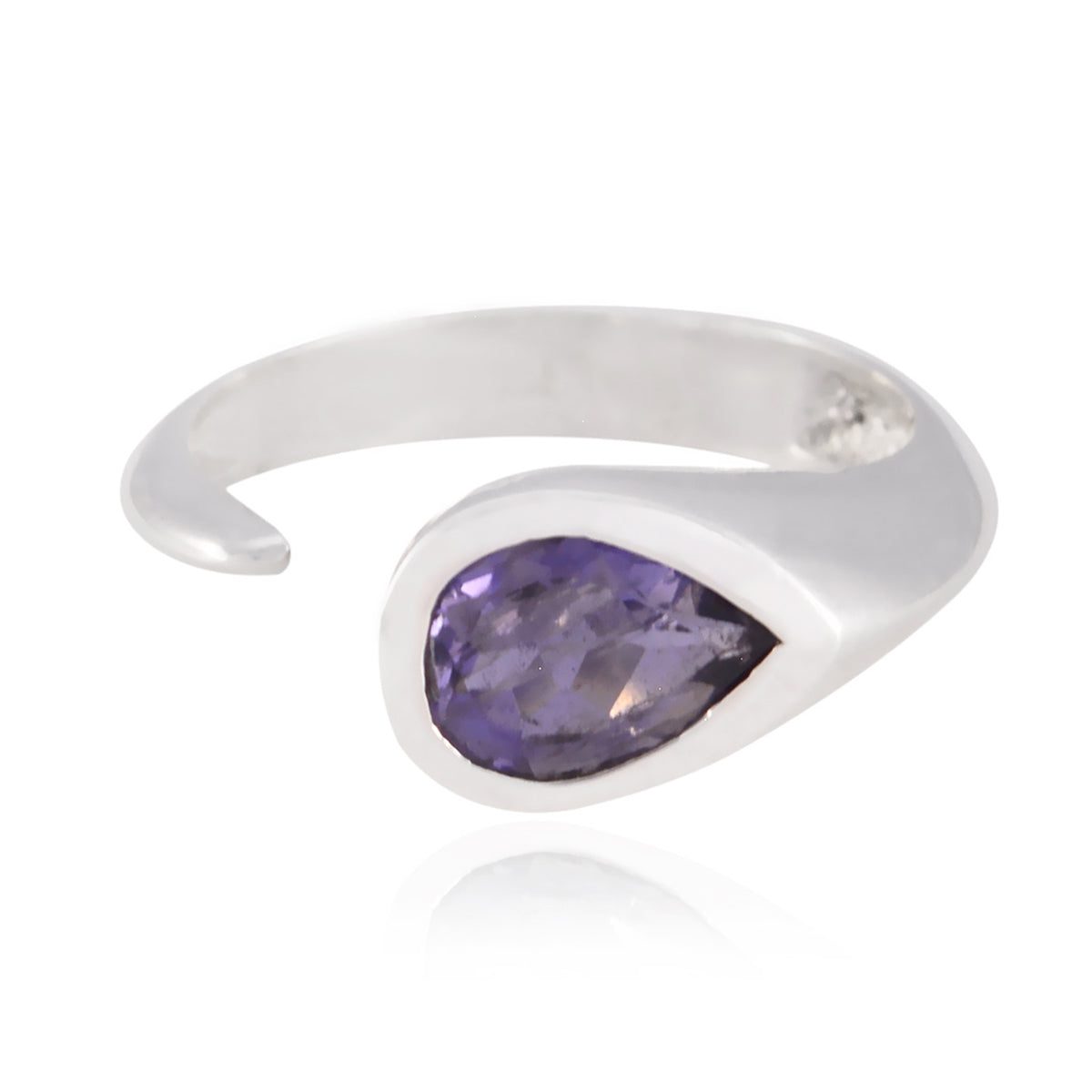 Amethyst Solitaire Egyptian Sterling Silver Purple Gems Featherlight Fairytale Ring Jewelry