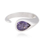 Amethyst Solitaire Egyptian Sterling Silver Purple Gems Featherlight Fairytale Ring Jewelry