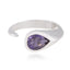 Amethyst Solitaire Egyptian Sterling Silver Purple Gems Featherlight Fairytale Ring Jewelry