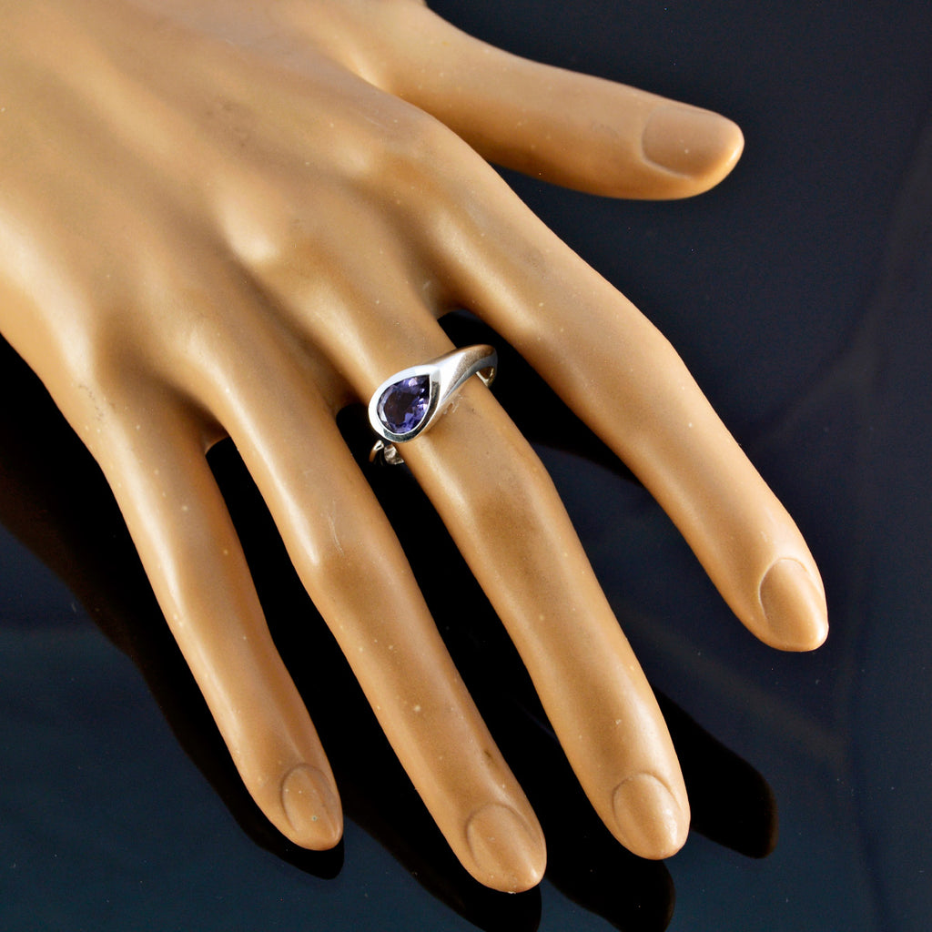 Amethyst Solitaire Egyptian Sterling Silver Purple Gems Featherlight Fairytale Ring Jewelry
