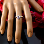 Amethyst Solitaire Korean 92.5 Silver Purple Gemstones Dainty propsel Ring Jewelry