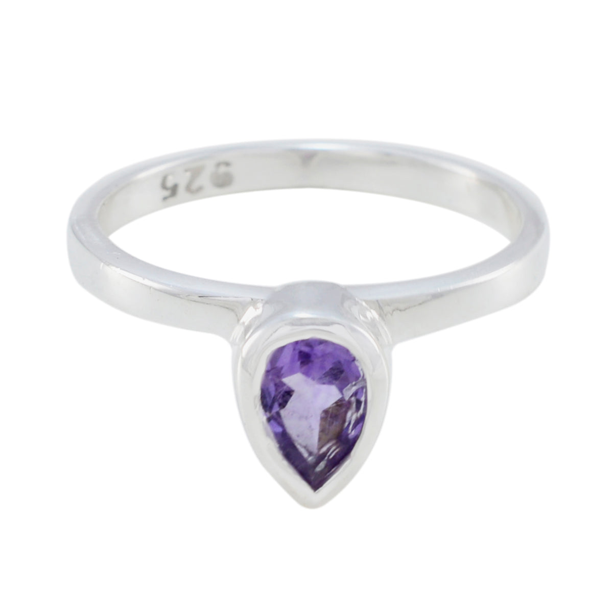 Amethyst Solitaire Korean 92.5 Silver Purple Gemstones Dainty propsel Ring Jewelry