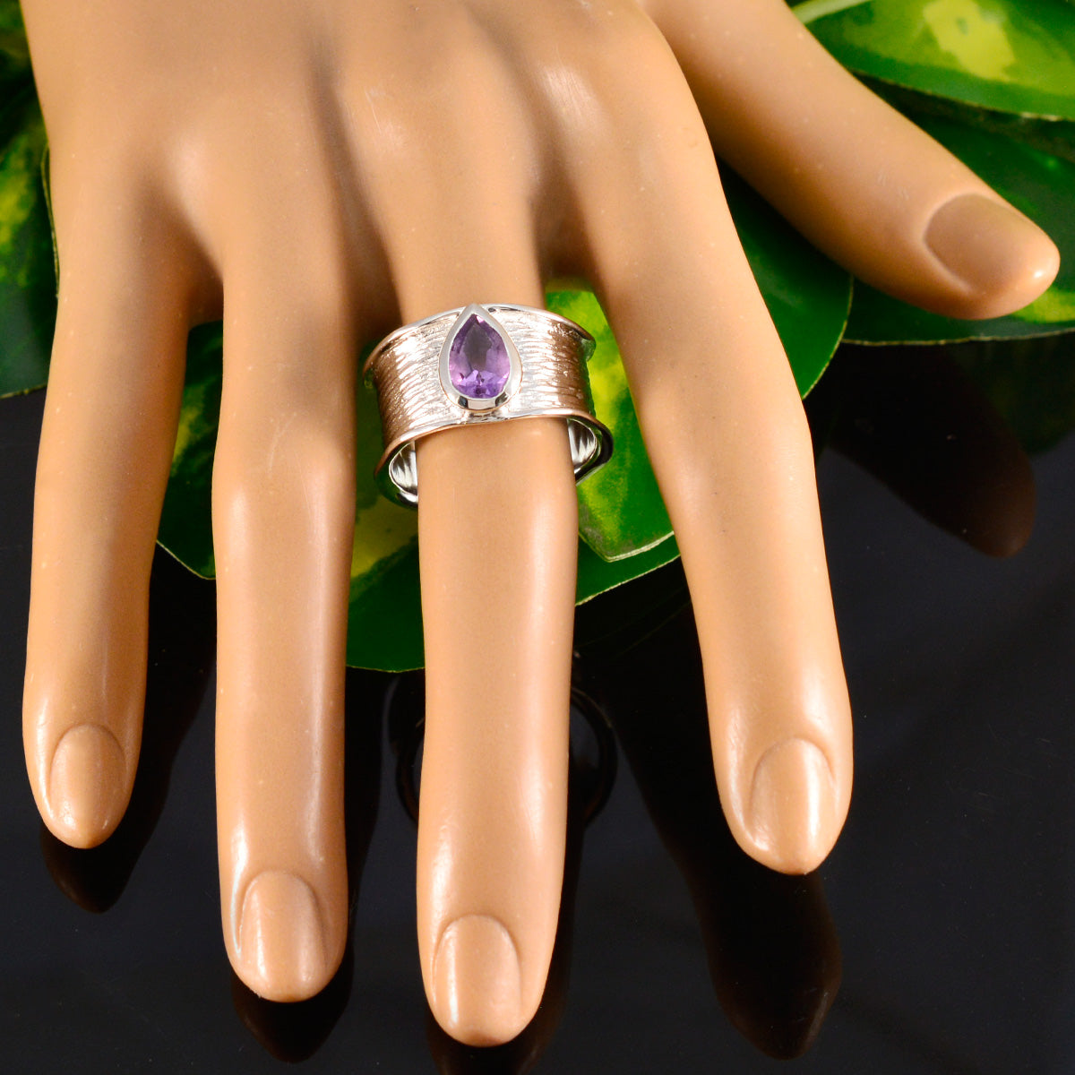 Amethyst Solitaire African Sterling Silver Purple Gemstone Versatile Victorian Band Jewellery
