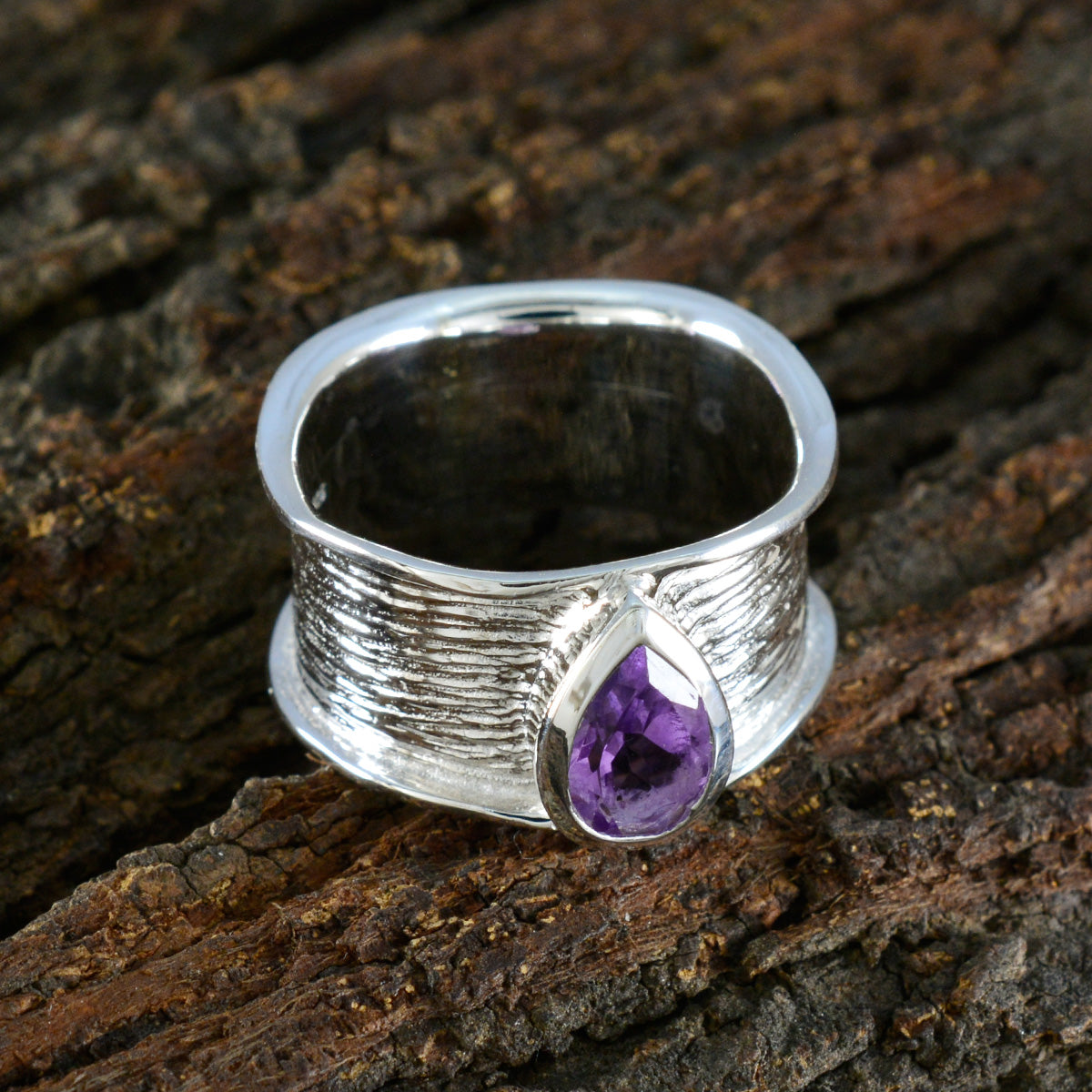 Amethyst Solitaire African Sterling Silver Purple Gemstone Versatile Victorian Band Jewellery