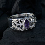 Amethyst Solitaire Egyptian Sterling Silver Purple Gemstones Classic Claddagh Ring Jewellery