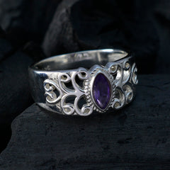 Amethyst Solitaire Egyptian Sterling Silver Purple Gemstones Classic Claddagh Ring Jewellery