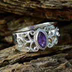 Amethyst Solitaire Egyptian Sterling Silver Purple Gemstones Classic Claddagh Ring Jewellery