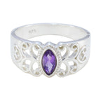 Amethyst Solitaire Egyptian Sterling Silver Purple Gemstones Classic Claddagh Ring Jewellery