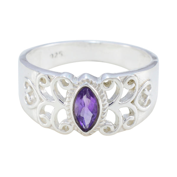 Amethyst Solitär Ägyptischer Sterling Silber Lila Edelsteine Klassischer Claddagh Ring Schmuck