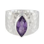 Amethyst Solitaire Moroccan 925 Sterling Silver Purple Gemstones Statement Signet Ring Jewelry