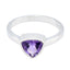 Amethyst Solitaire Egyptian Silver Purple Gemstones Delicate Geometric Ring Jewellery