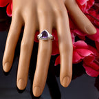 Amethyst Solitaire Australian Silver Purple Gemstones Slim Artisan Ring Jewelry