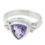 Amethyst Solitaire Australian Silver Purple Gemstones Slim Artisan Ring Jewelry