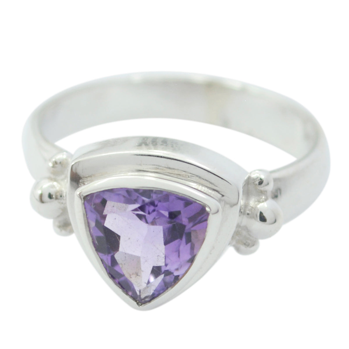 Amethyst Solitaire Australian Silver Purple Gemstones Slim Artisan Ring Jewelry