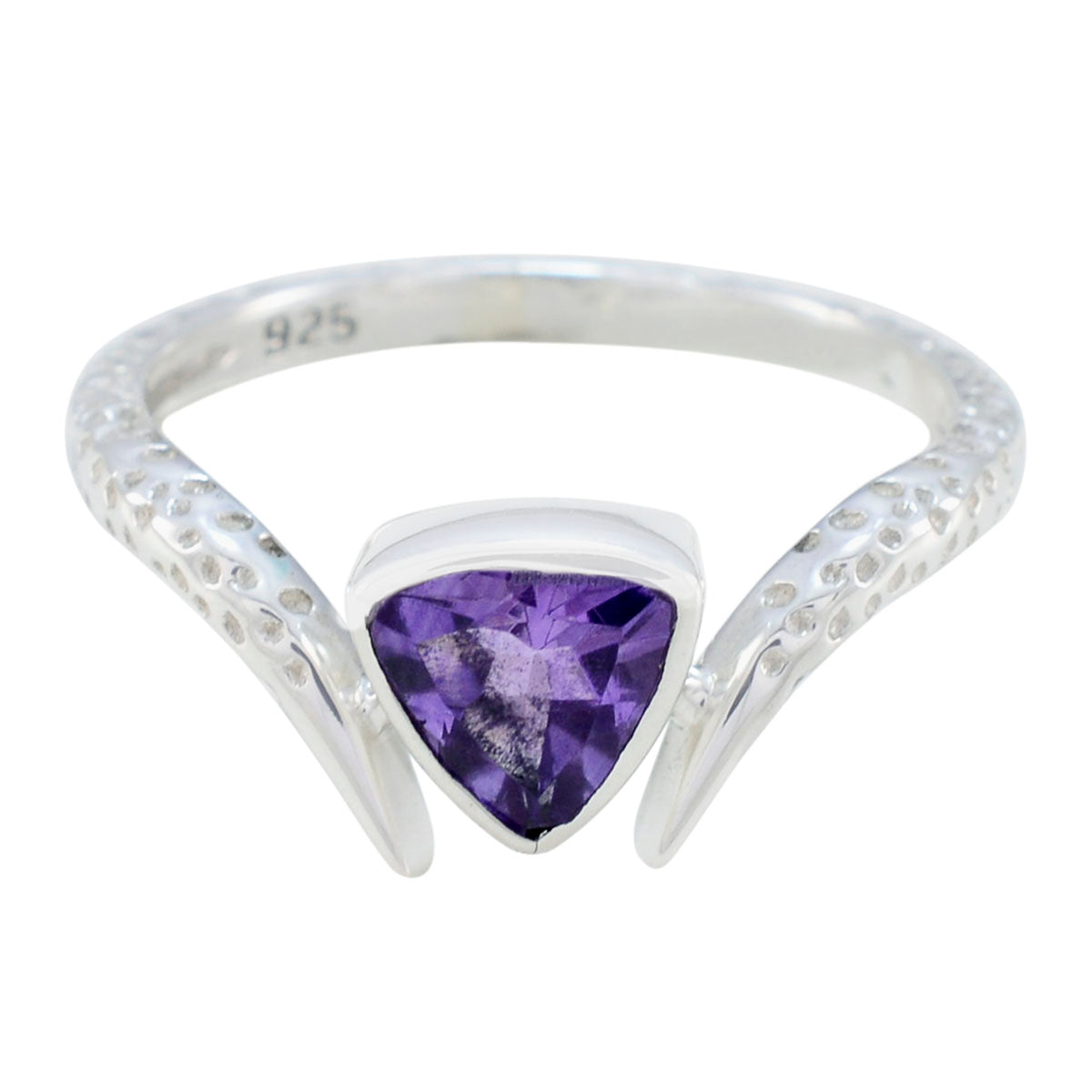Amethyst Solitaire Egyptian 925 Silver Purple Gemstone Whisper thin Retro Ring Jewelry