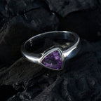 Amethyst Solitaire Australian Silver Purple Gemstone Tiny Heritage Ring Jewellery