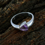 Amethyst Solitaire Australian Silver Purple Gemstone Tiny Heritage Ring Jewellery