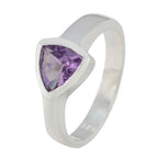 Amethyst Solitaire Australian Silver Purple Gemstone Tiny Heritage Ring Jewellery