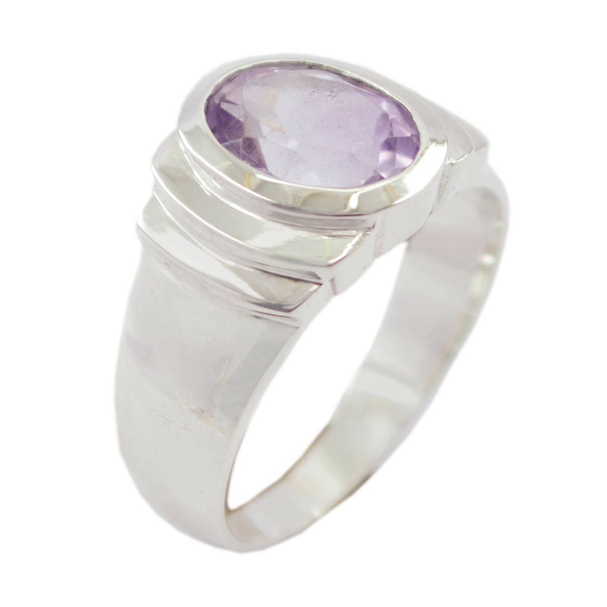 Amethyst Solitaire Moroccan Silver Purple Gemstones Eye catching Love Ring Jewellery Главное изображение товара